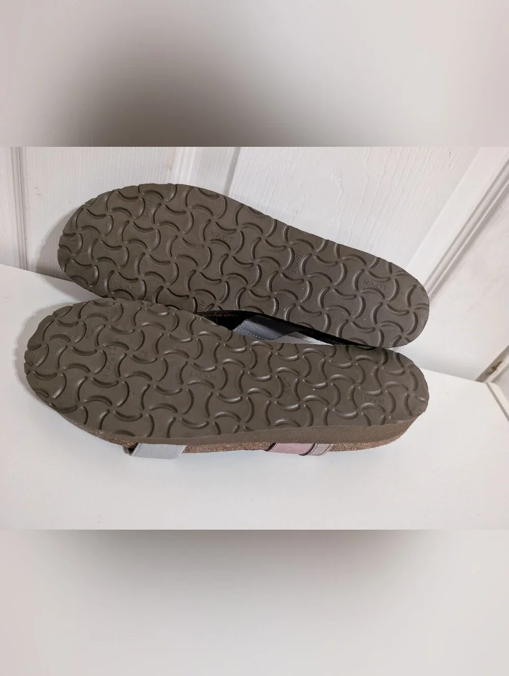 NAOT Womens Sandals Frankie Slide Shoes Gray Purple Leather Size 10 US / 41 EUR